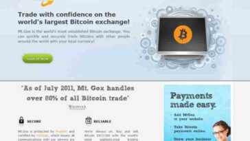 Schermata di Mt. Gox