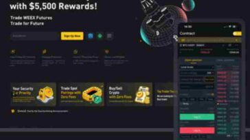 screenshot del sito WEEX