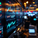 Grafico che mostra l'andamento dei mercati finanziari a Wall Street