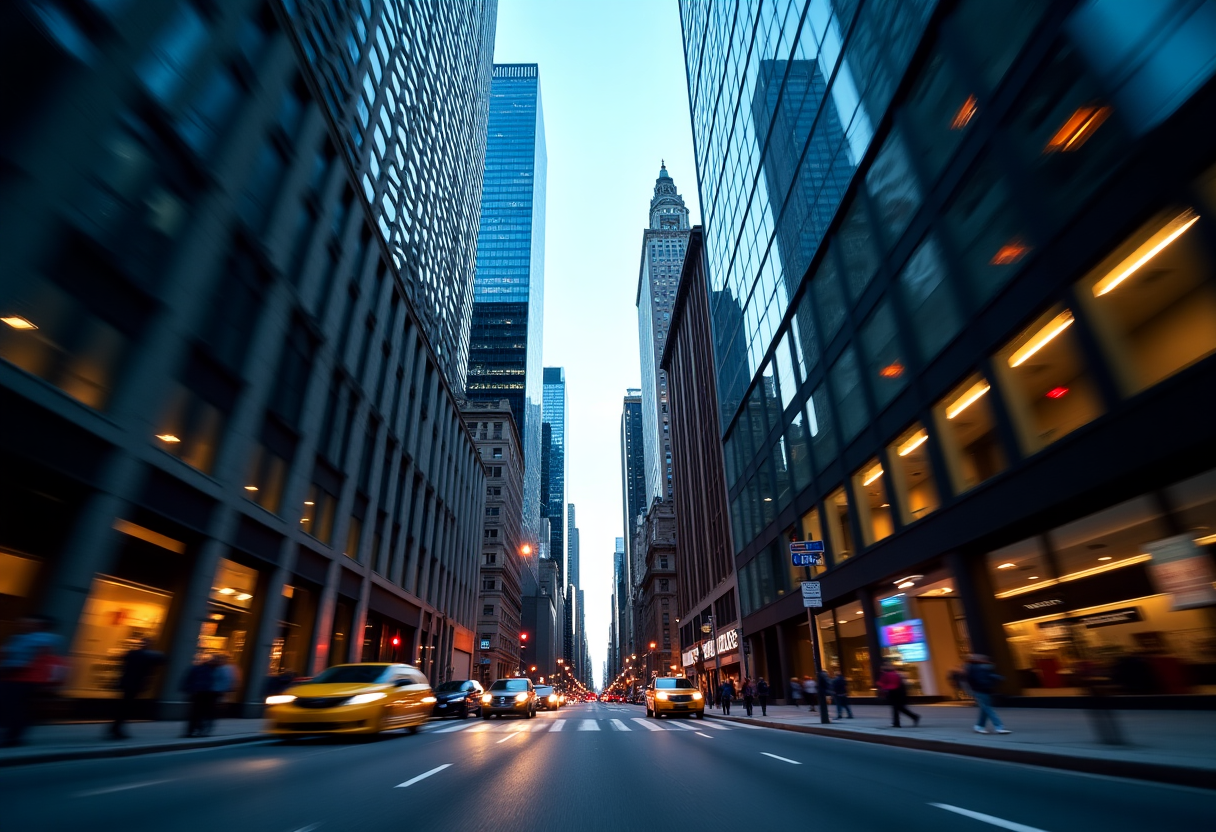 Grafico che mostra l'andamento di Wall Street e mercati globali