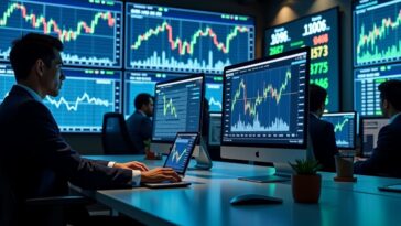 Grafico sull'andamento delle borse europee e Nvidia