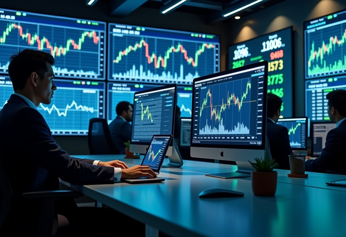 Grafico sull'andamento delle borse europee e Nvidia