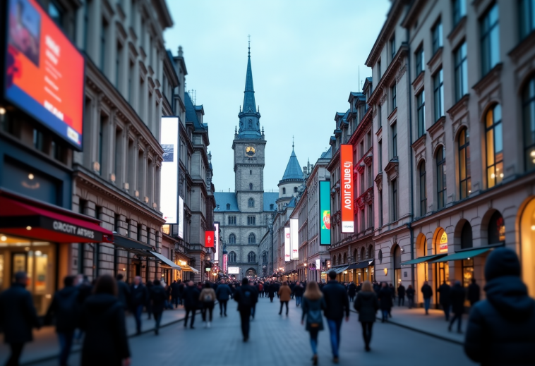 Grafico sull'andamento dei mercati europei e finanziari in Italia