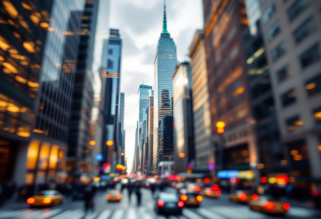 Grafico dell'andamento dei mercati di Wall Street