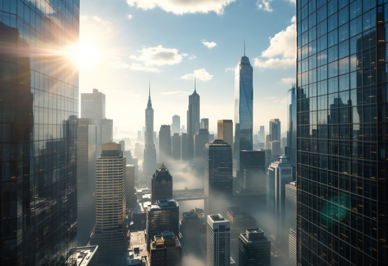 Grafico dei mercati finanziari di Wall Street in fluttuazione