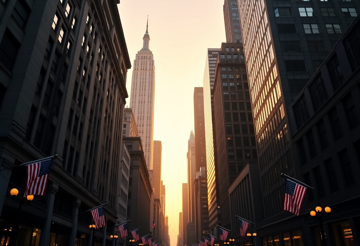 Grafico dell'apertura di Wall Street e analisi economica