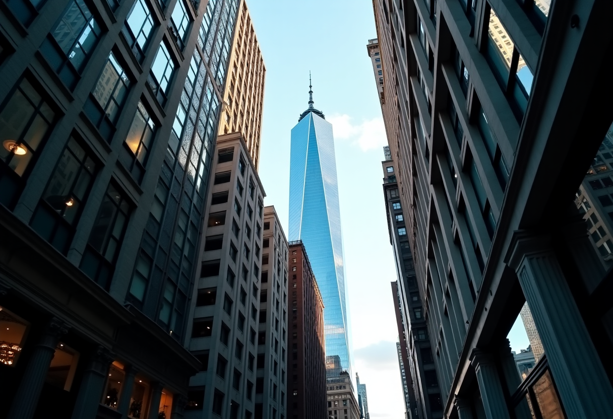Grafico che mostra l'apertura dei mercati a Wall Street con rialzi