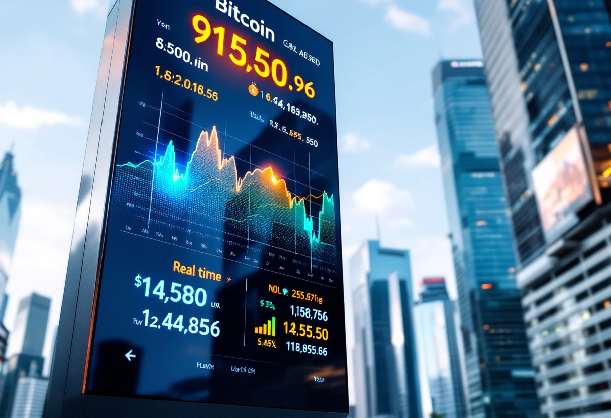 Grafico del Bitcoin in crescita verso 100.000 dollari