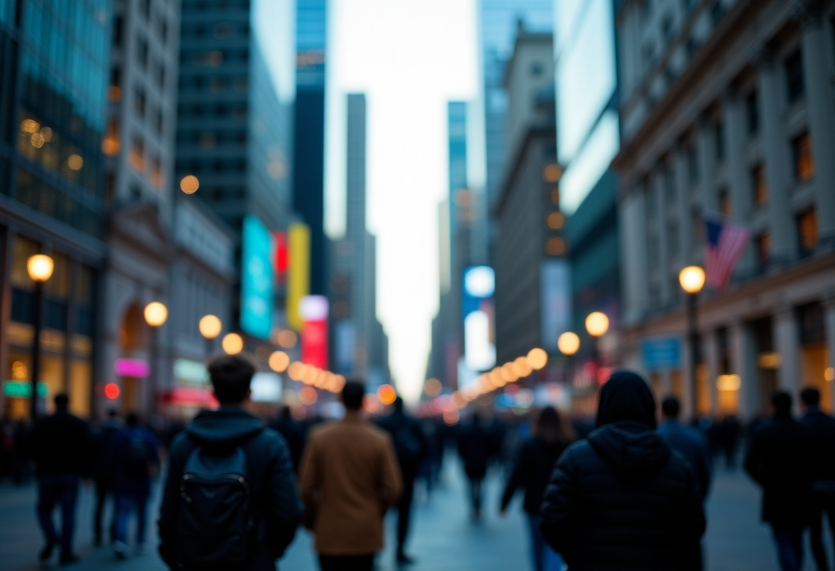 Grafico che mostra l'andamento negativo delle borse americane