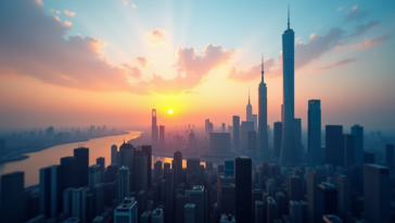 Grafico che mostra il ribasso delle borse cinesi