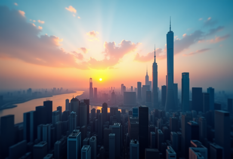 Grafico che mostra il ribasso delle borse cinesi