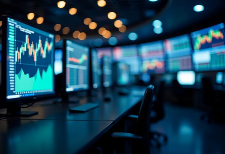 Grafico che mostra il calo delle borse europee post elezione Trump