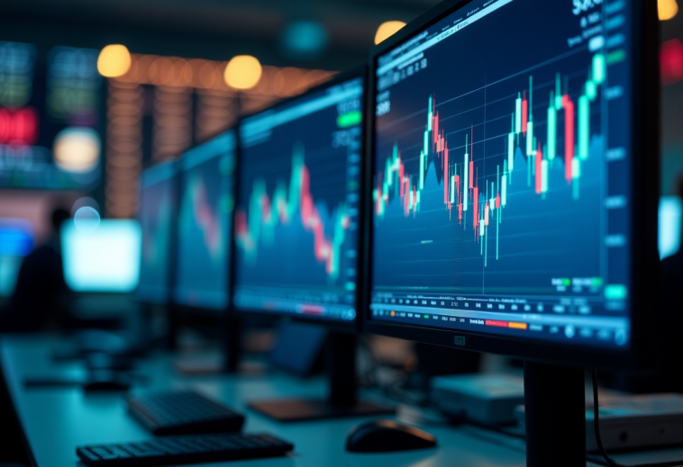 Grafico che mostra la chiusura negativa delle borse europee
