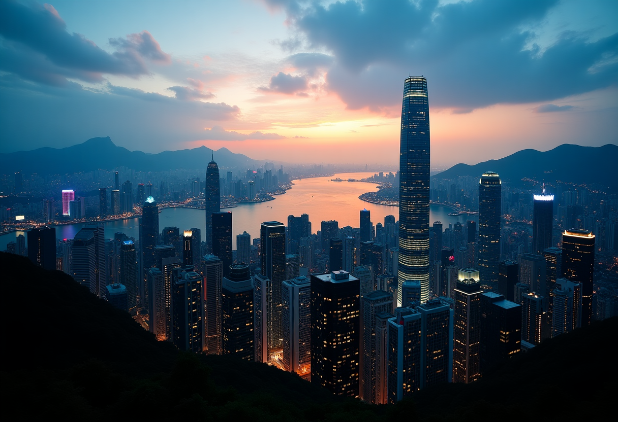 Grafico della flessione dell'indice Hang Seng