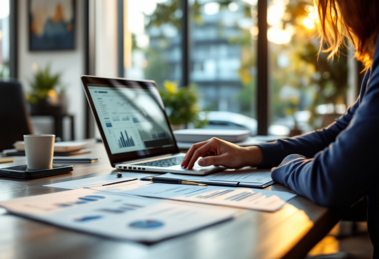 Consulente finanziario discute investimenti sostenibili