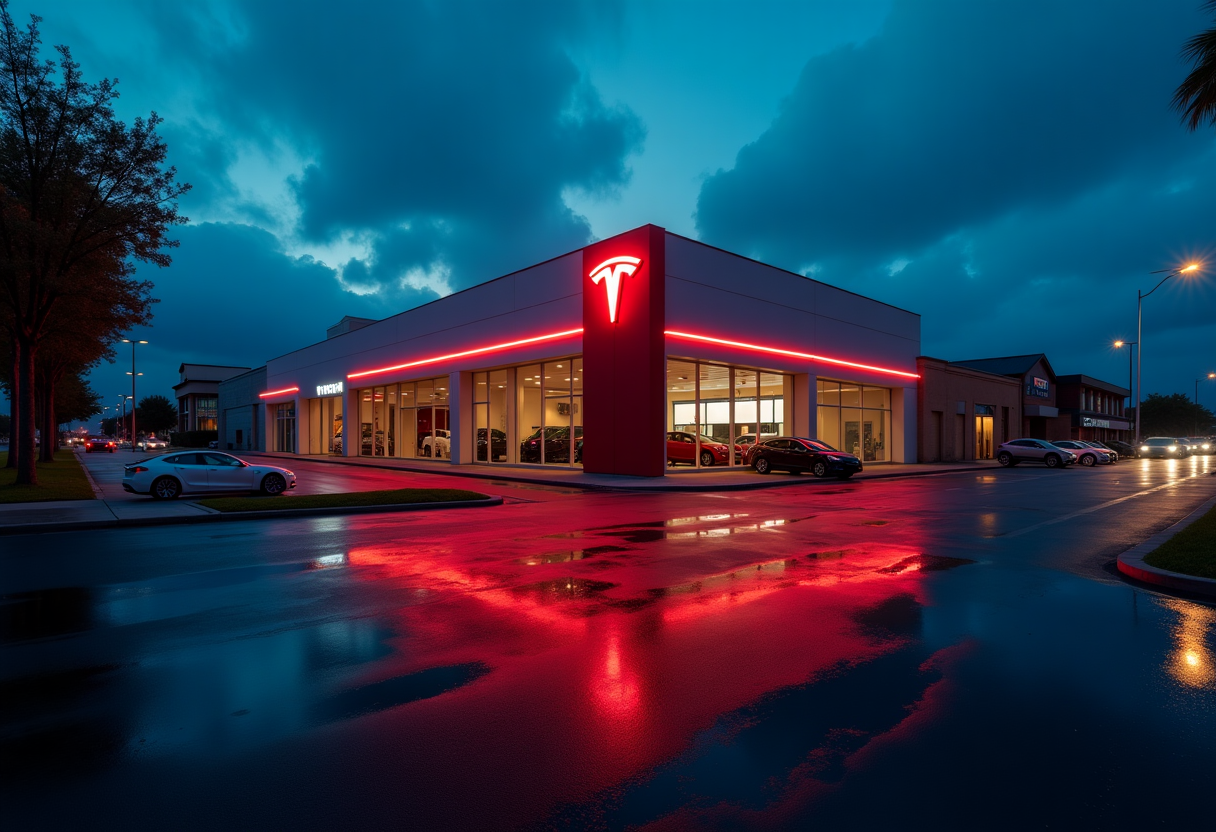 Grafico che mostra l'impatto della politica sulle azioni Tesla