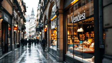 Grafico che mostra il calo delle vendite al dettaglio nel Regno Unito