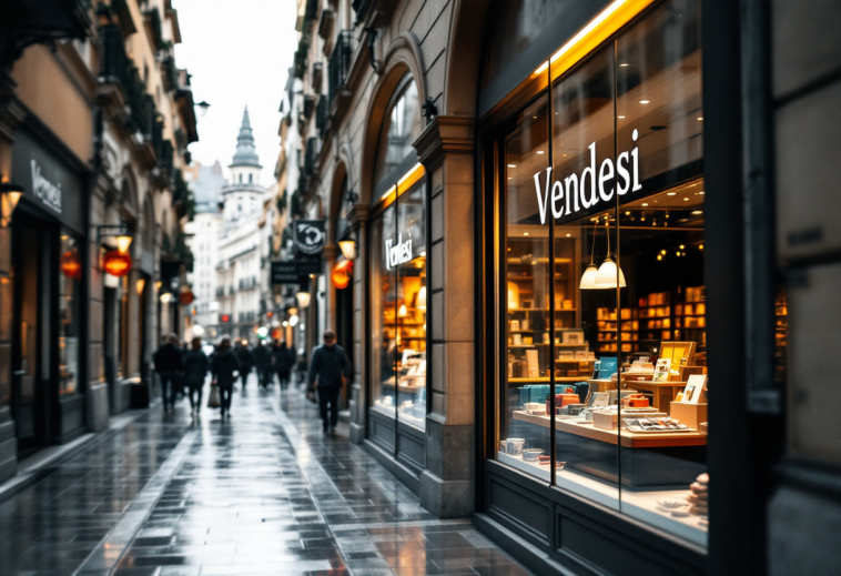 Grafico che mostra il calo delle vendite al dettaglio nel Regno Unito