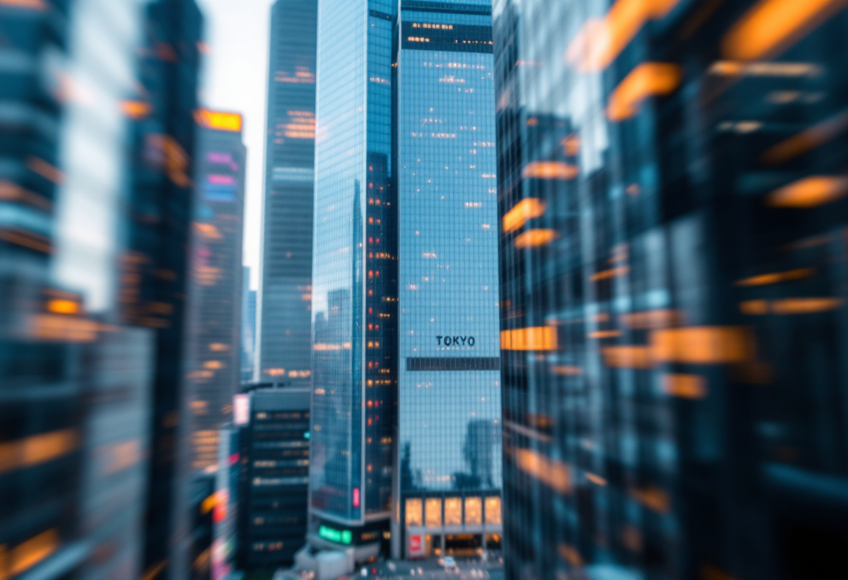 Grafico dell'andamento della Borsa di Tokyo nel 2023