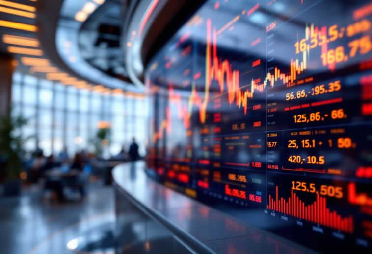 Grafico sull'andamento delle borse europee e segnali economici