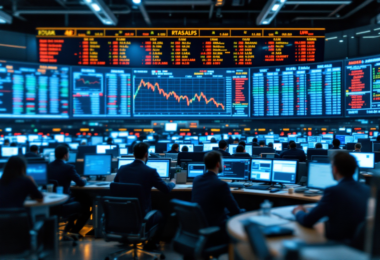 Grafico sull'andamento delle borse europee e previsioni