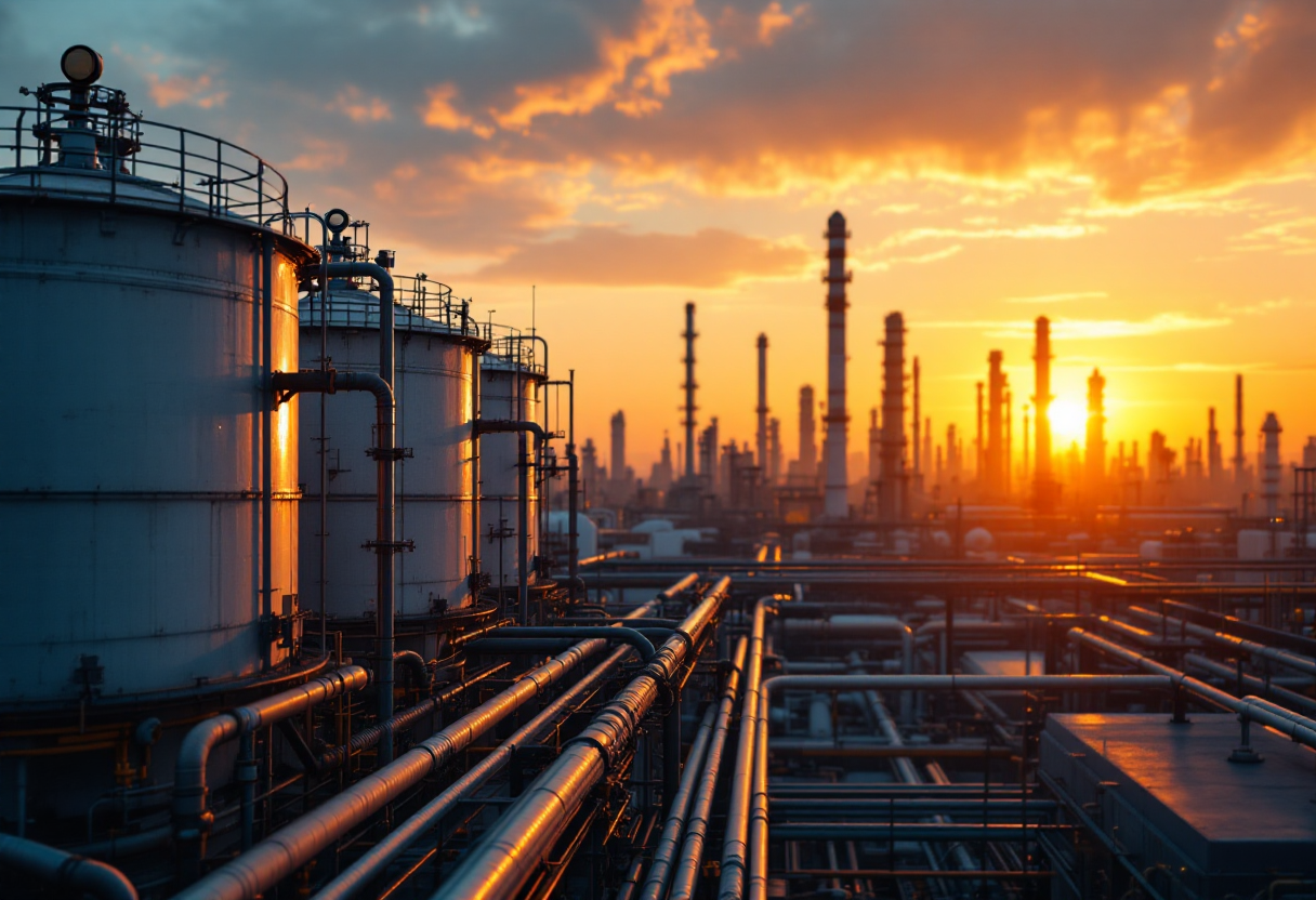 Grafico che mostra l'aumento delle quotazioni del petrolio