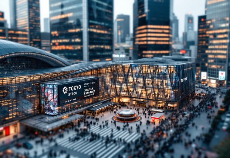 Grafico della Borsa di Tokyo che mostra il superamento dei 40.000 punti