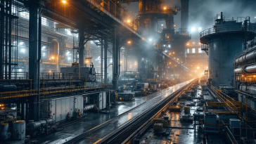 Grafico che mostra il calo della produzione industriale in Germania