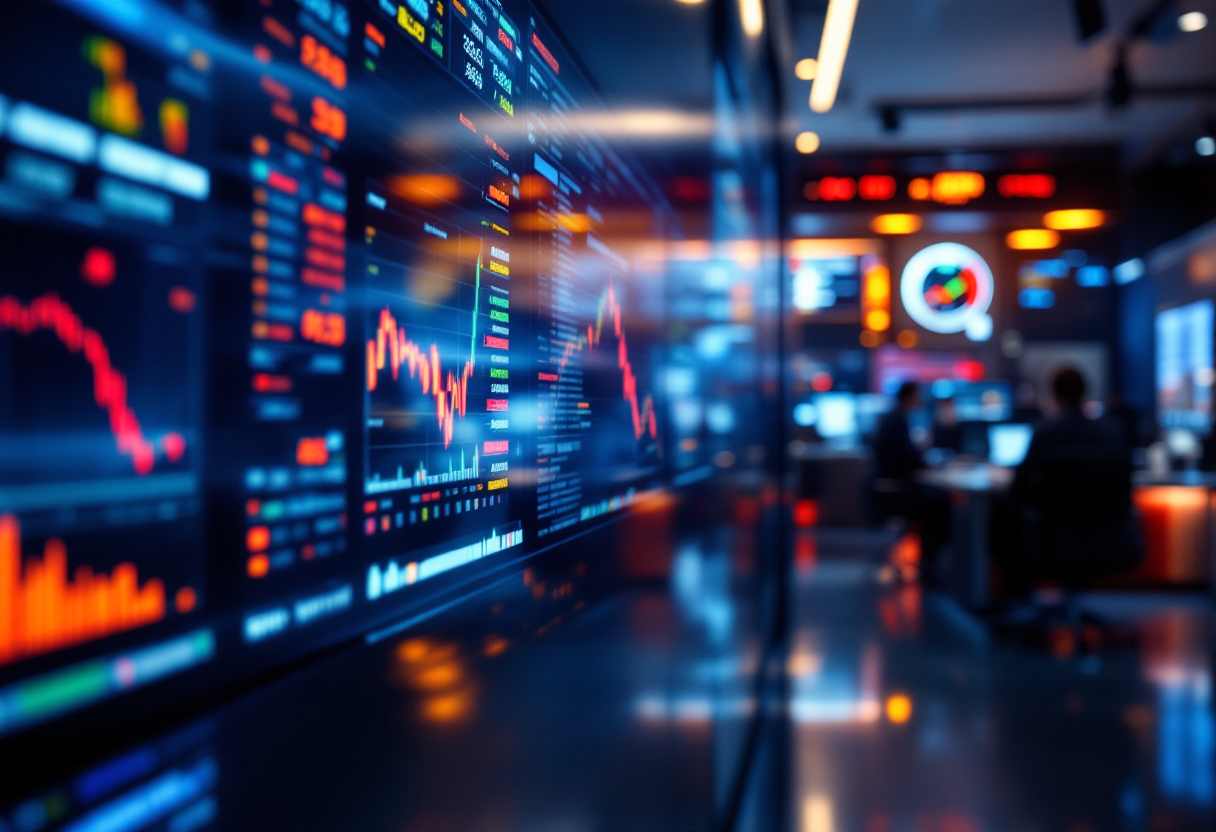 Grafico delle borse europee in chiusura contrastata