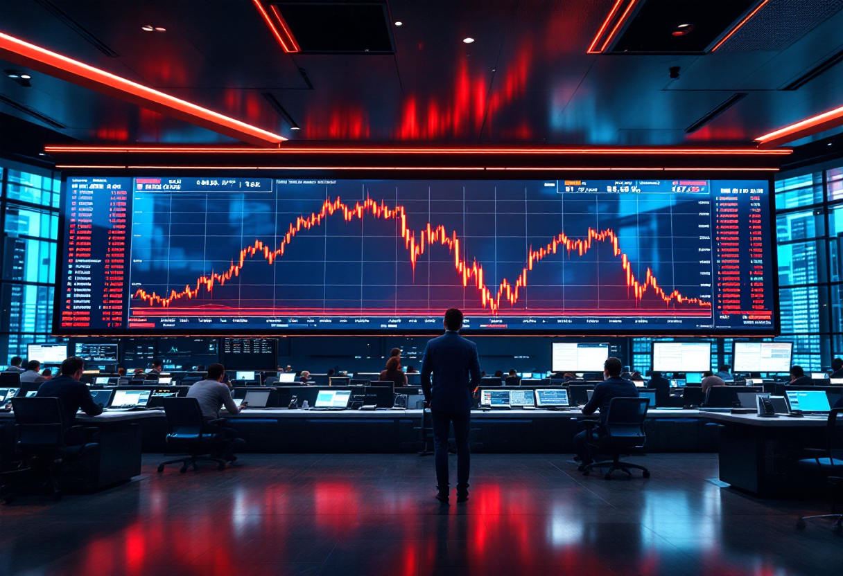 Grafico delle borse europee in chiusura contrastata