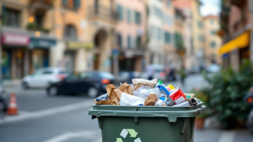 Grafico sui costi della Tari e gestione rifiuti in Italia