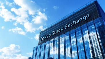 Grafico che mostra la crescita della Borsa di Tokyo