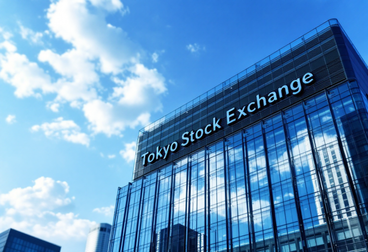 Grafico che mostra la crescita della Borsa di Tokyo