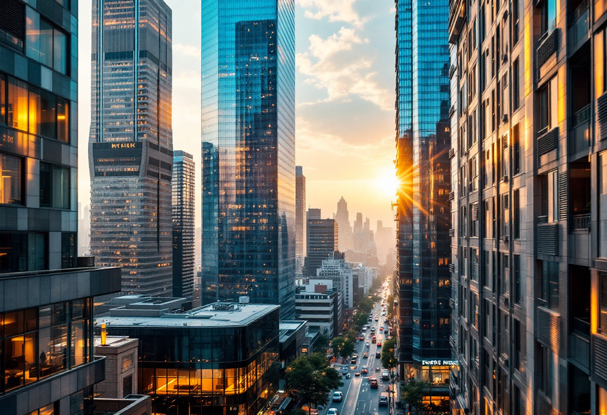 Grafico che mostra la crescita dei mercati di Wall Street