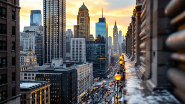 Grafico che mostra la crescita di Wall Street e l'economia americana