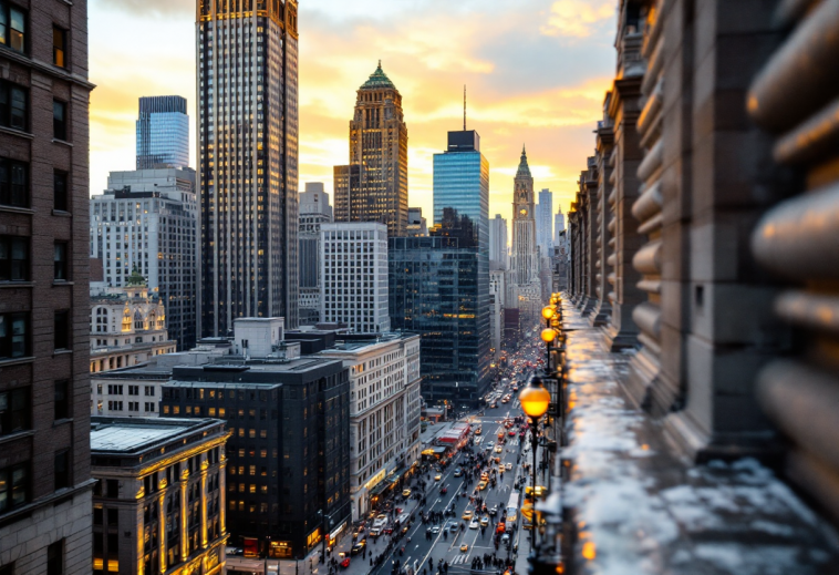 Grafico che mostra la crescita di Wall Street e l'economia americana