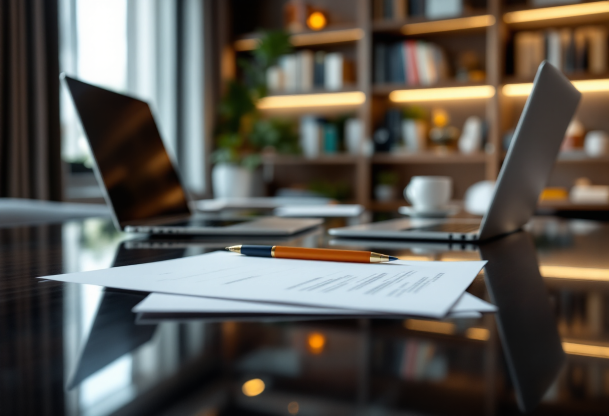 Consulente finanziario discute strategie di portafoglio