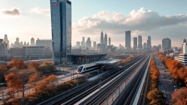 Treno moderno delle Ferrovie dello Stato in stazione