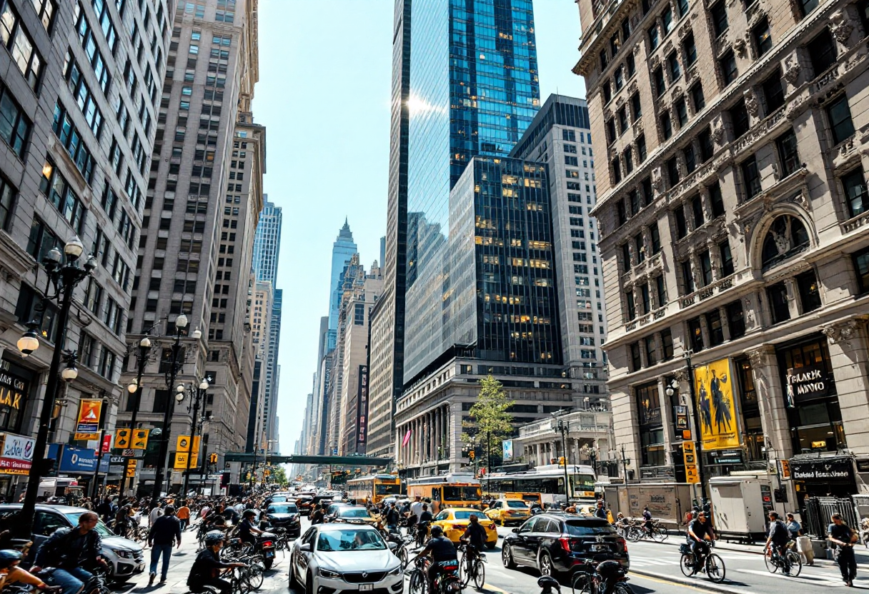 Grafico delle fluttuazioni di mercato a Wall Street