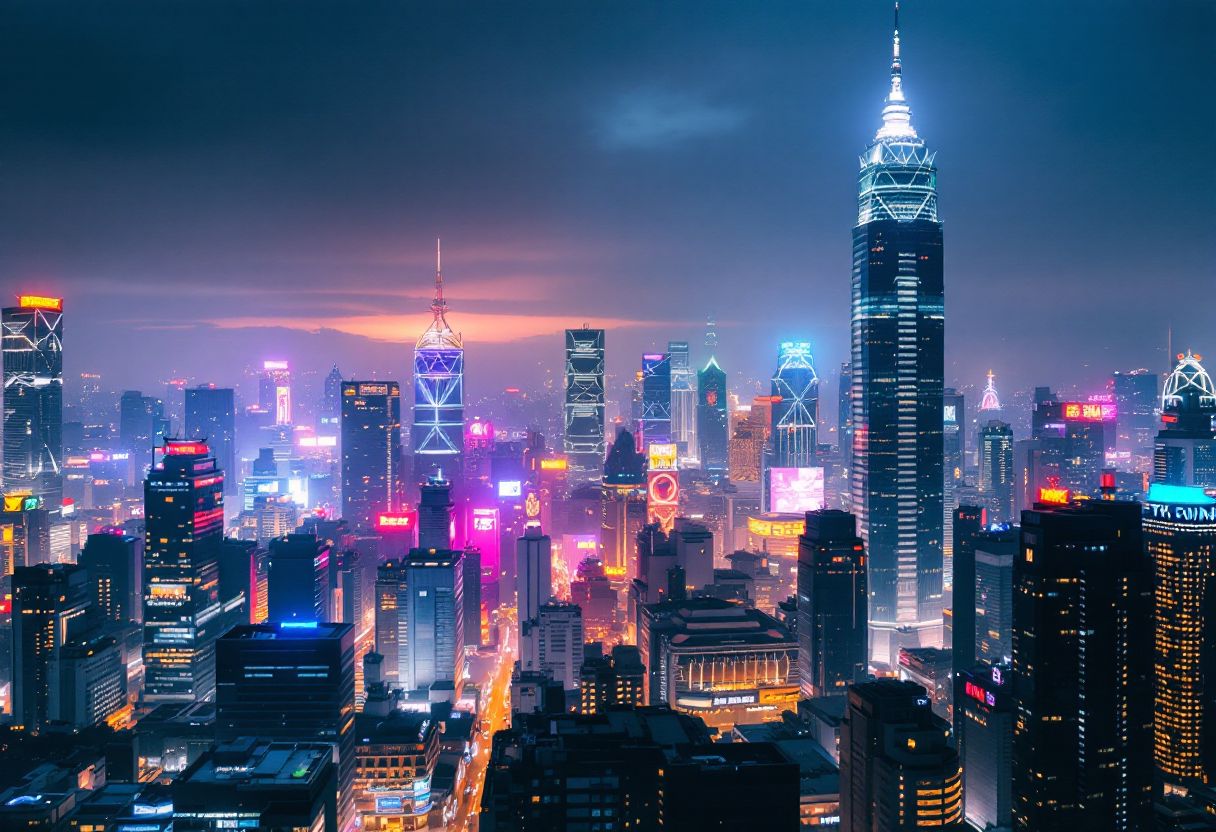 Grafico che mostra la crescita dei mercati asiatici con Hong Kong in evidenza