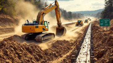 Immagine di lavori stradali sull'Interstate 77