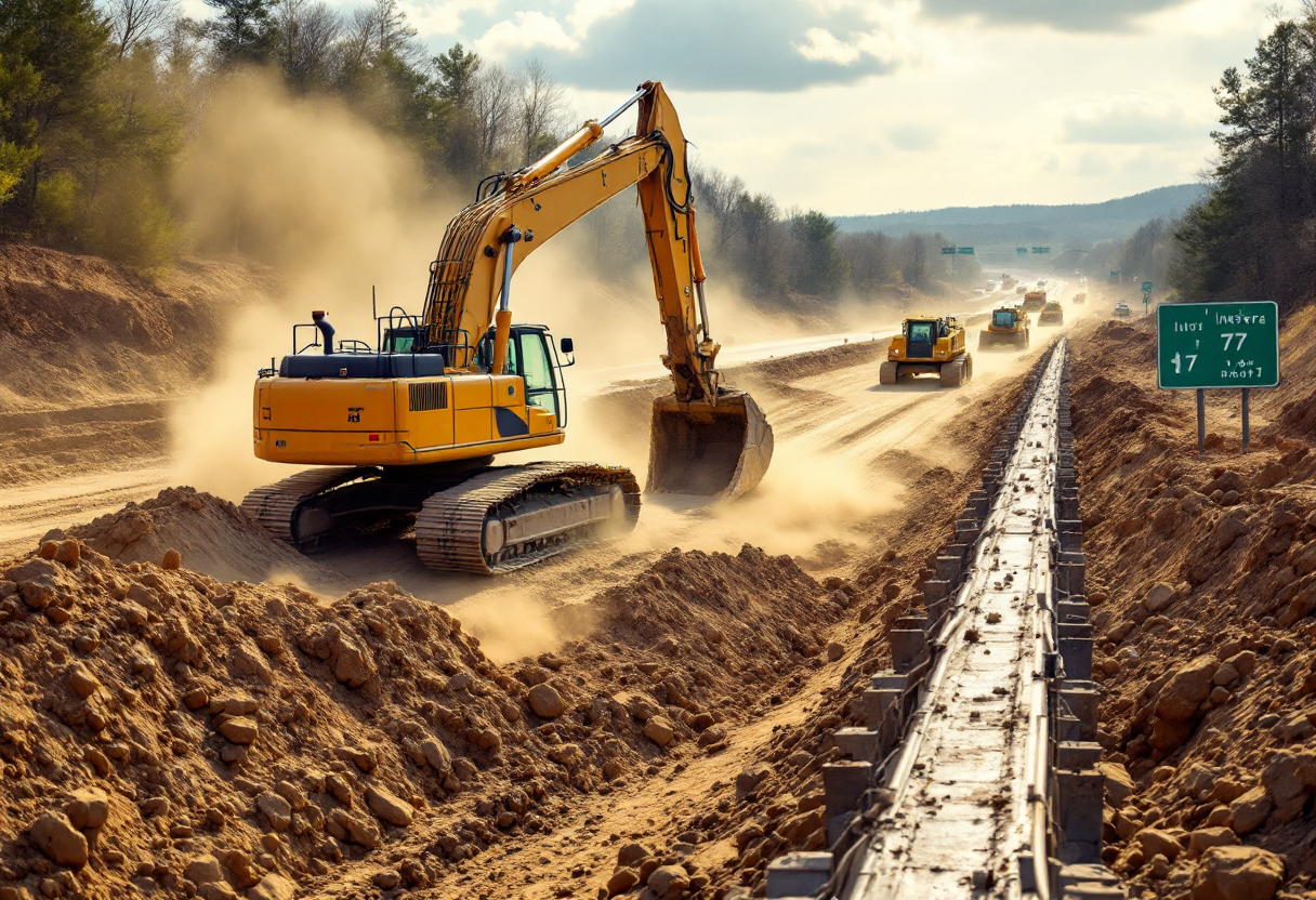 Immagine di lavori stradali sull'Interstate 77