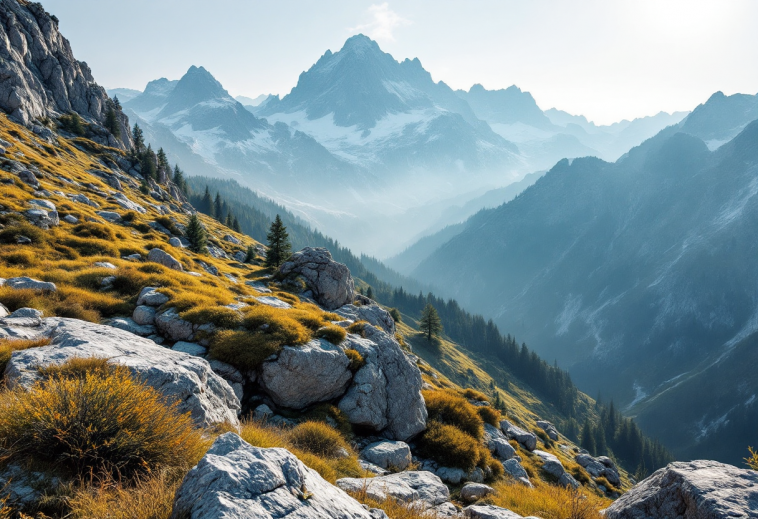 Panorama montano con case in vendita nel 2024