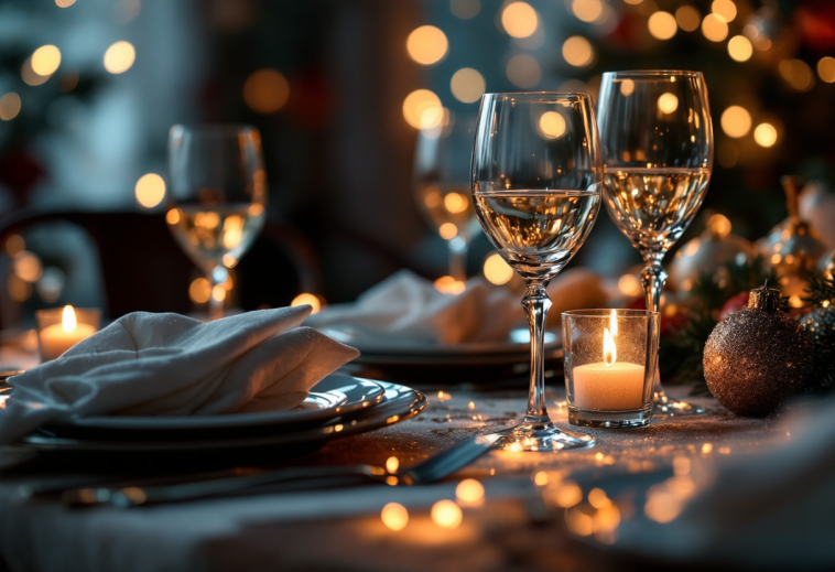Budget per cenone di Capodanno 2024 con decorazioni festive