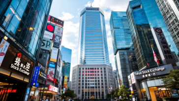 Grafico che mostra il rimbalzo della Borsa di Tokyo