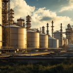 Logo di Shell e Pavilion con sfondo energetico