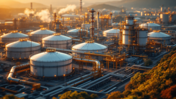 Logo di Shell e Pavilion con sfondo GNL