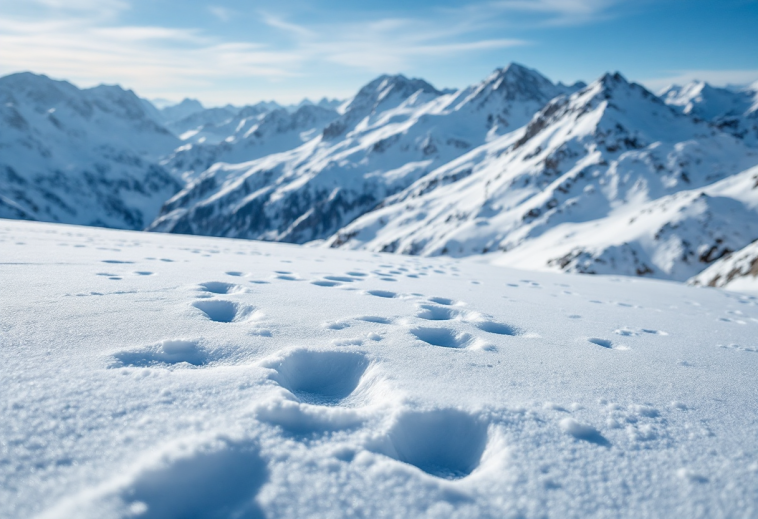 Panorama innevato delle Alpi italiane in inverno
