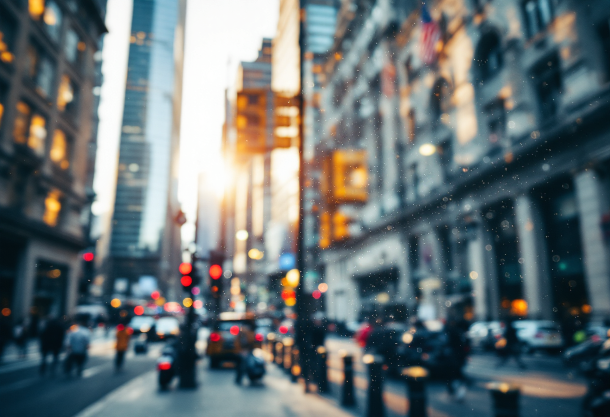 Grafico di Wall Street con segnali di crescita e ottimismo