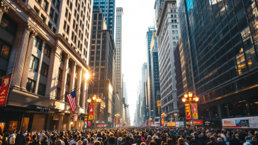 Grafico delle oscillazioni di mercato di Wall Street